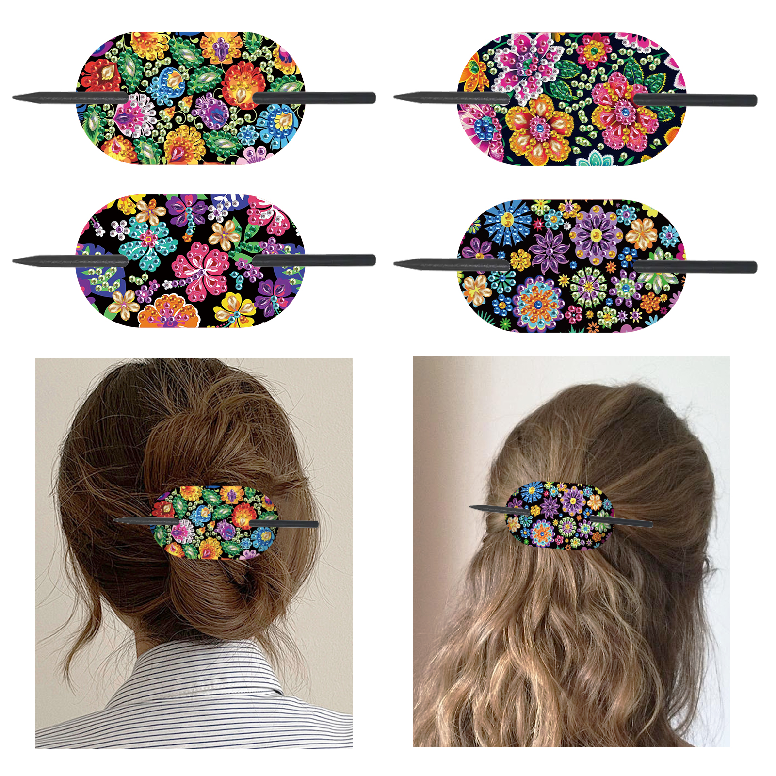 Gardening Tools Diy - 4Pcs Diamond Art Painting Ellipse Hairpin