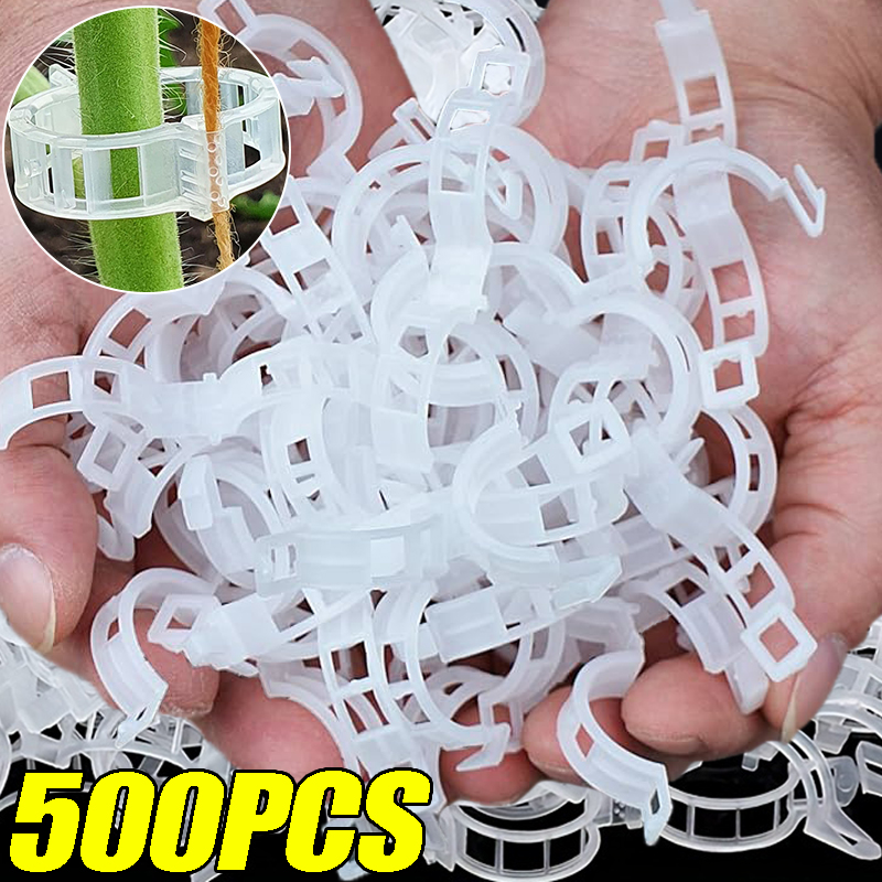 Gardening Tools Hoe - 500/50PCS Plant Support Clips Reusable Plastic