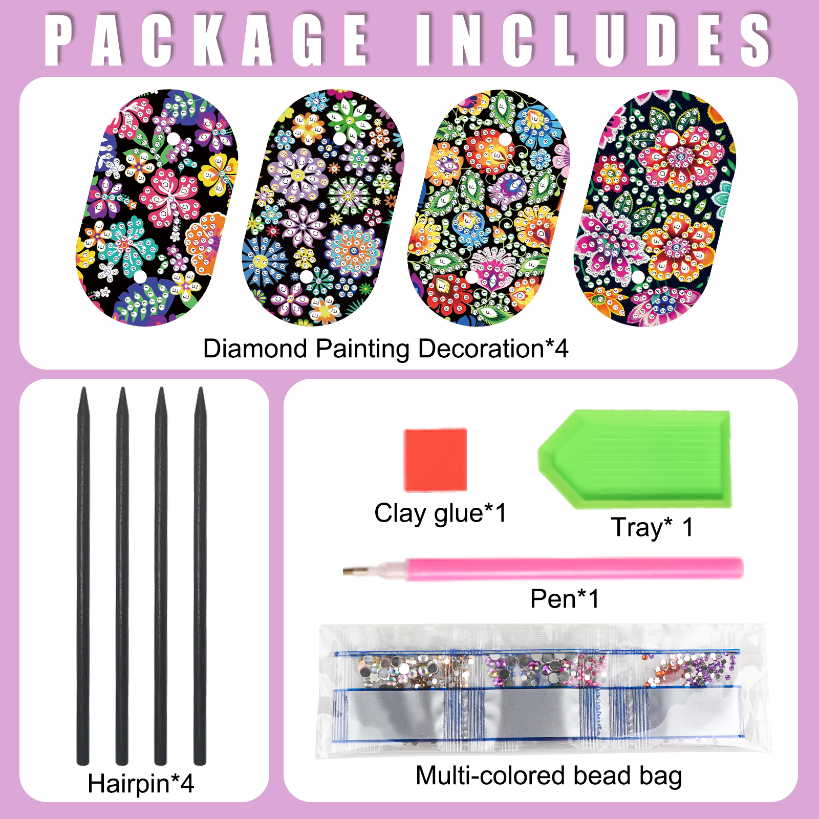 4Pcs Diamond Art Painting Elli - Gardening Tools Diy review and price