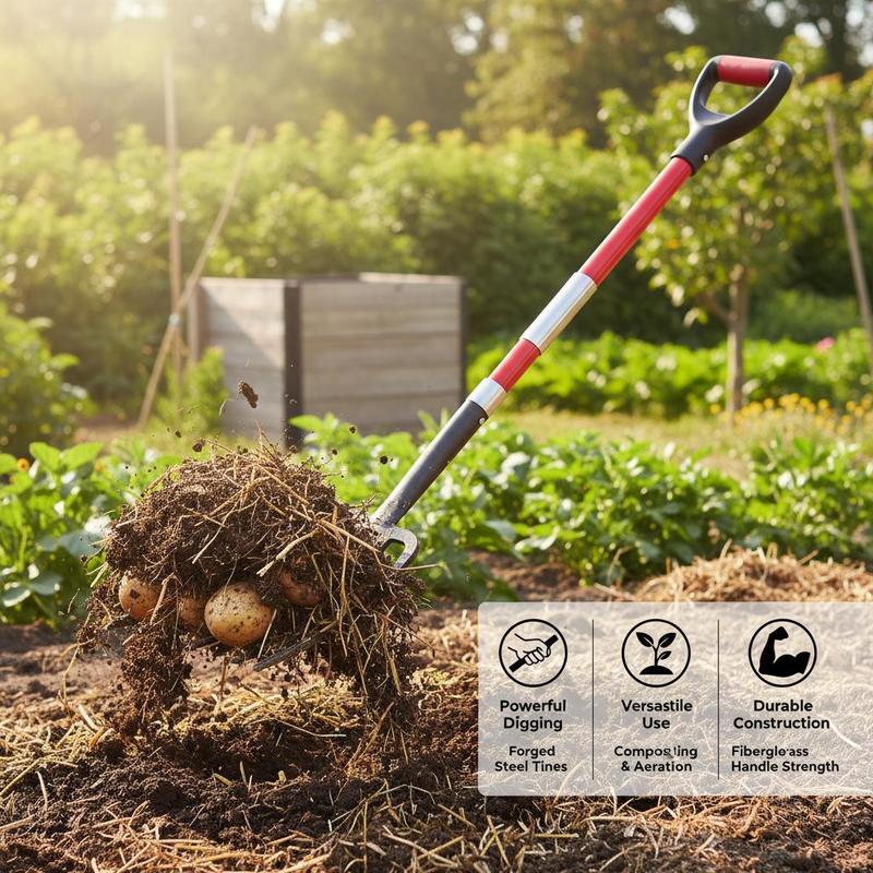 Spading Fork 45 in For Compost - Spade Digging Fork review and price