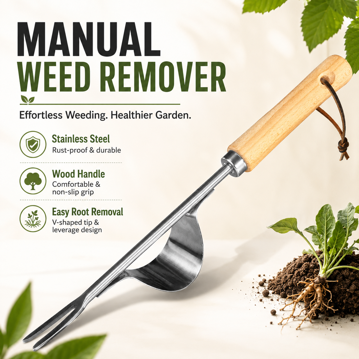 Manual Weed Remover, Stainless - Gardening Tools Hoe review and price