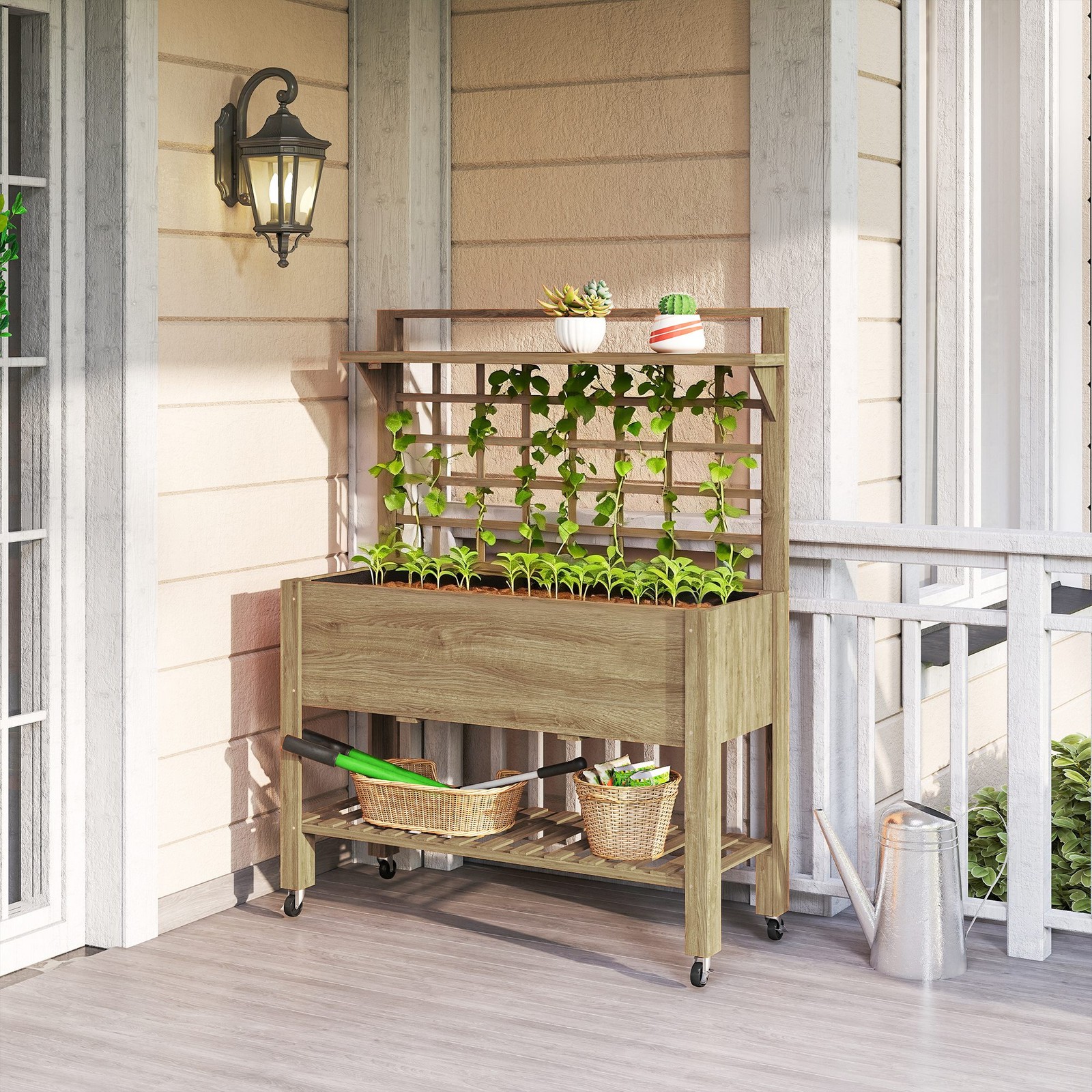 Outdoor Wooden Elevated Growin - Grow Bags review and price