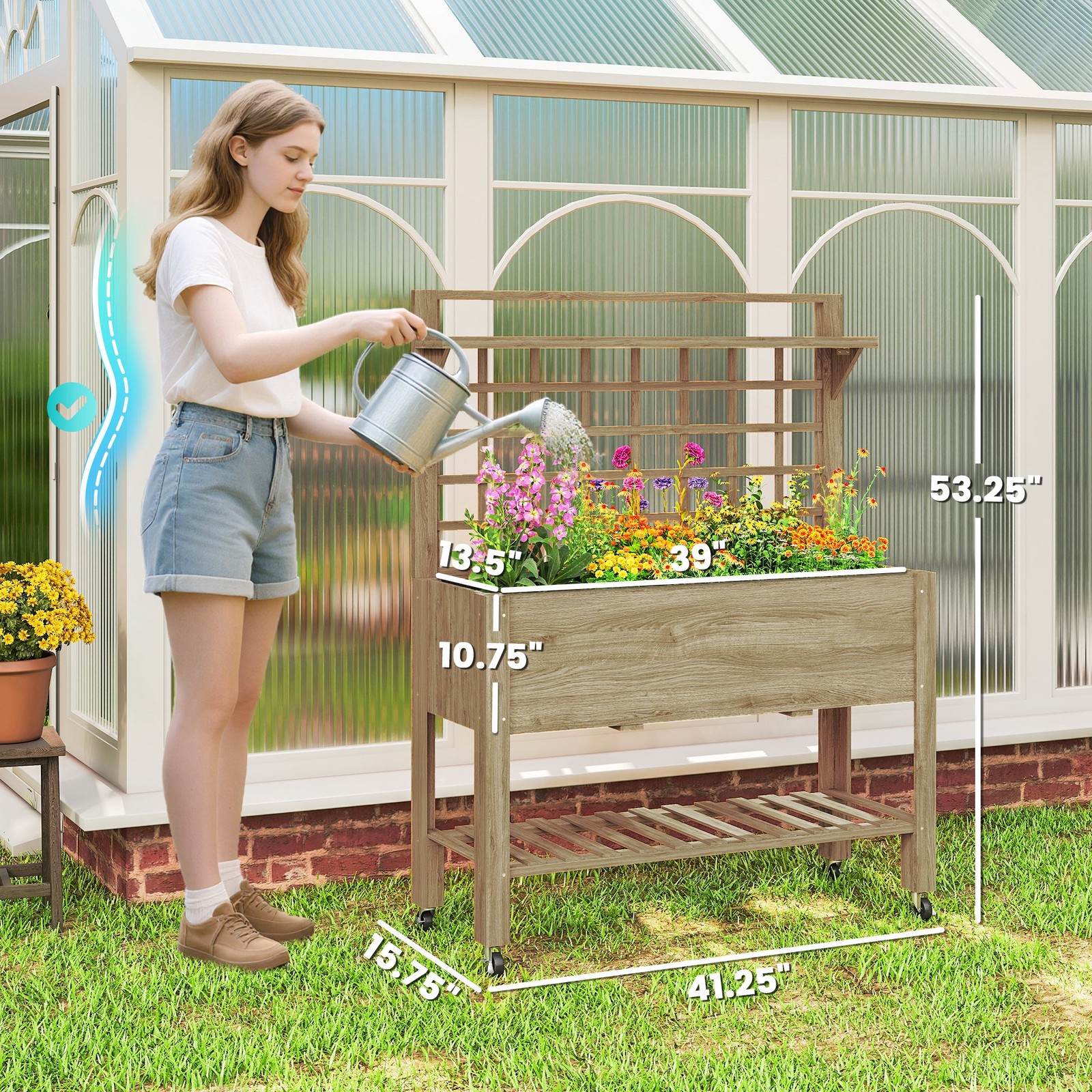 Outdoor Wooden Elevated Growin - Grow Bags review and price