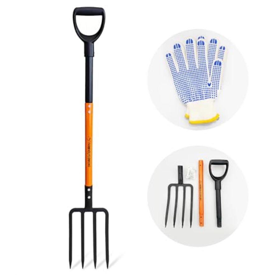 Pitch Fork for Garden 4-Tines  - Spade Digging Fork review and price